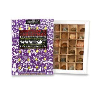 Green and Wild's Advent Calendar. Showing the treats inside as detailed in the product text.