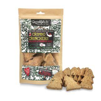 724022425480 Green & Wild's Crimbo Crunchers with Salmon & Pumpkin Seeds 150g.